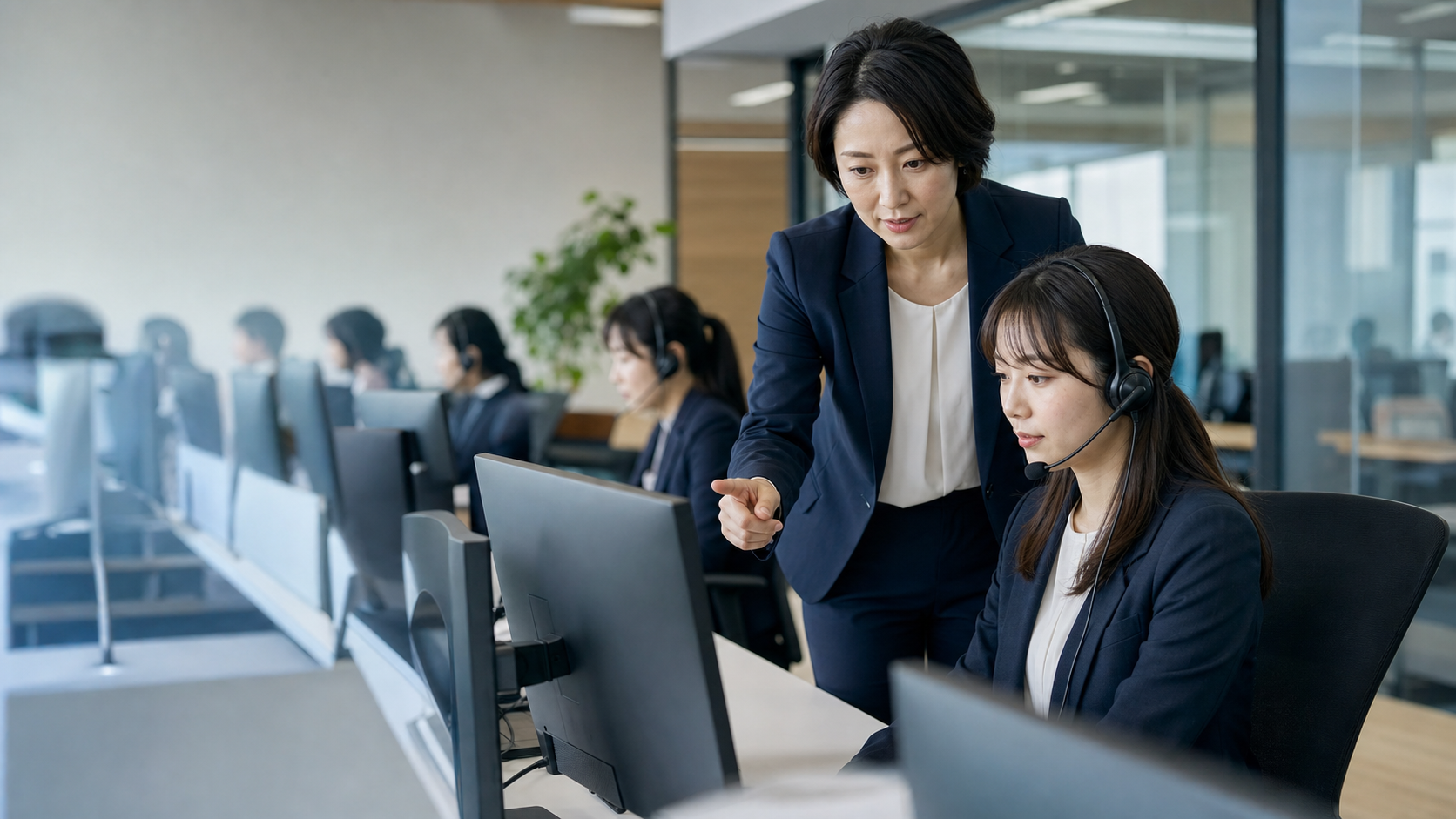 オペレーターを支援する育成担当者