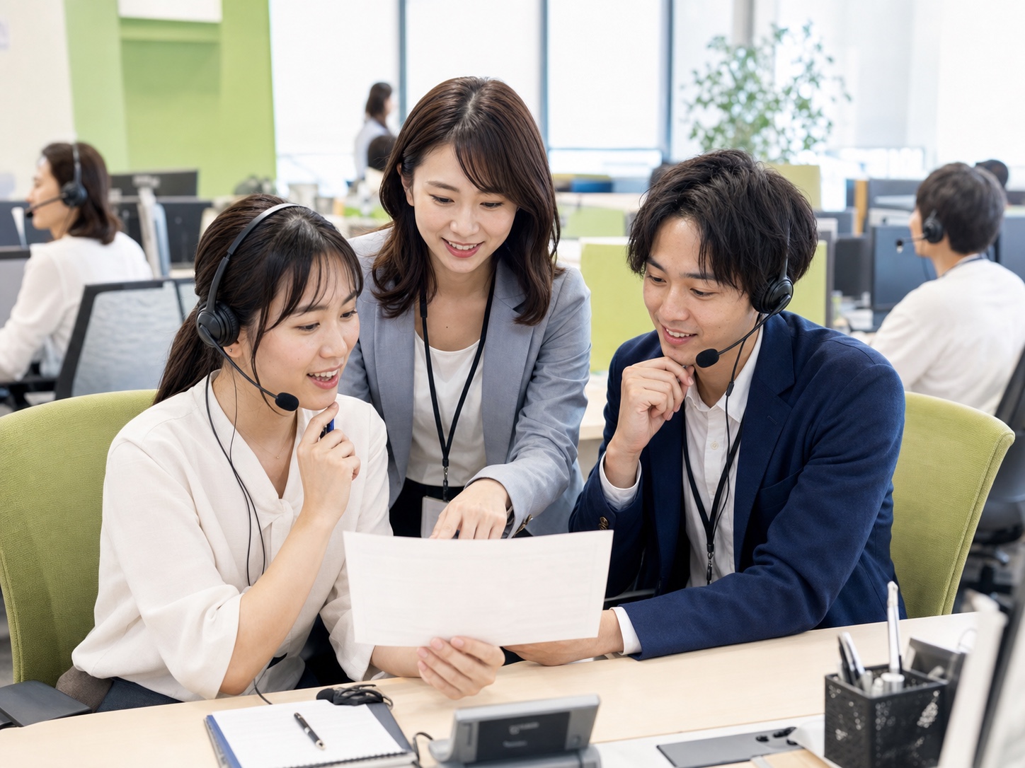 ロールプレイ研修を振り返る育成チーム